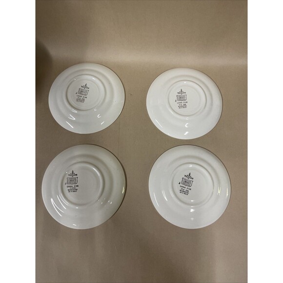 VTG American Limoges Triumph D'or Serenade 3 Cups & 4 Saucers 22K Gold READ - Picture 5 of 16